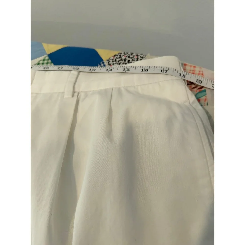 Polo Ralph Lauren Mens White Pleated Chino Pants Straight Leg Cotton 38X34